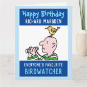 Happy Birthday Birdwatcher of Birder Kaart (Voorkant)