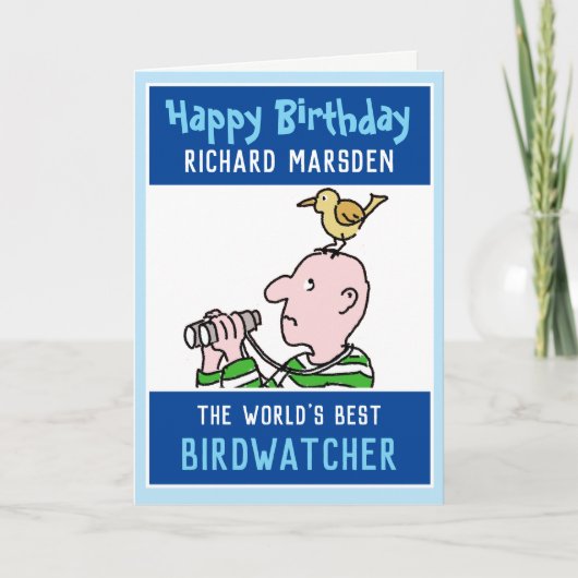 Happy Birthday Birdwatcher of Birder Kaart (Voorkant)