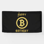 Happy Birthday Bitcoin Gold 1,6x3 Vinyl Spandoek (Horizontaal)