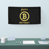 Happy Birthday Bitcoin Gold 1,6x3 Vinyl Spandoek (Beurs)