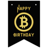 Happy Birthday Bitcoin Gold Bunting Banner (Derde vlag)
