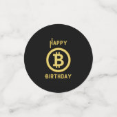 Happy Birthday Bitcoin Gold Table Confetti (Kleine voorkant)