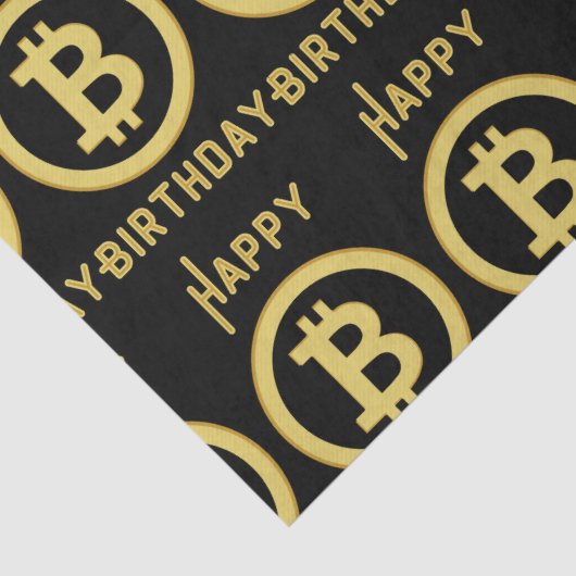 Happy Birthday Bitcoin Gold Weefpapier Tissuepapier (Detail)