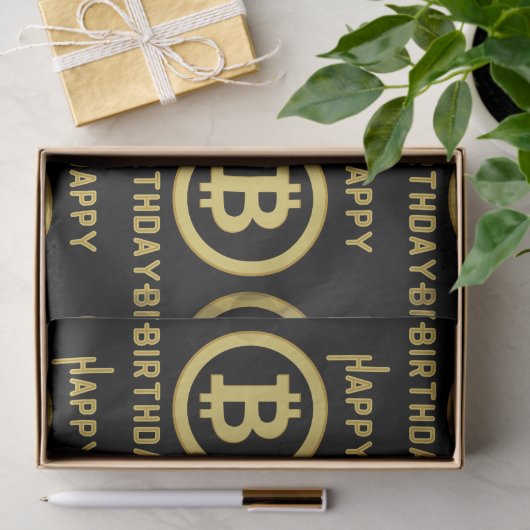 Happy Birthday Bitcoin Gold Weefpapier Tissuepapier (Geschenk)