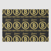 Happy Birthday Bitcoin Gold Weefpapier Tissuepapier (Voorkant)