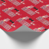 Happy Birthday Black Balloons en Sparklers Cadeaupapier (Hoek)