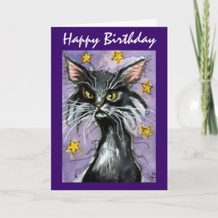 Happy Birthday Black Cat wenskaart Kaart