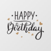 Happy Birthday Black en Gold Raamsticker (Vel)