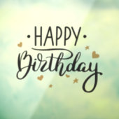 Happy Birthday Black en Gold Raamsticker (Vel 3)