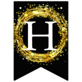 Happy Birthday 🎈 Black en Gold Vlaggetjes (Tweede vlag)