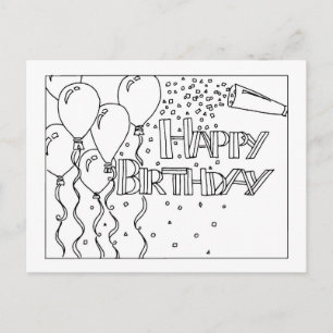 Happy Birthday Black en White Briefkaart