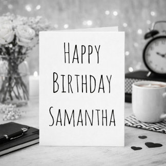 Happy Birthday Black en White voor haar Feestdagen Kaart