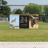 Happy Birthday Black & Gold Glitter Sparkle Party Spandoek (Insitu)