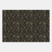 Happy Birthday Black Gold Wrapping Paper (Voorkant)