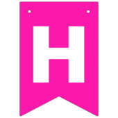 Happy Birthday Black Hot Pink en Black met Zebra Vlaggetjes (Tweede vlag)