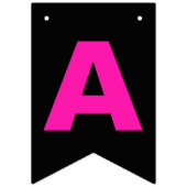 Happy Birthday Black Hot Pink en Black met Zebra Vlaggetjes (Derde vlag)