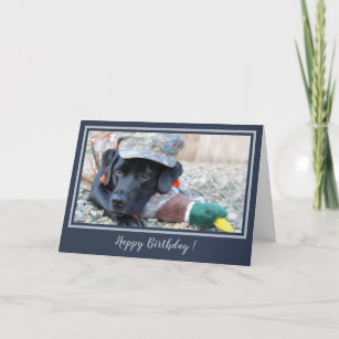 Happy Birthday Black Lab Cute Duck Dog Labrador Kaart