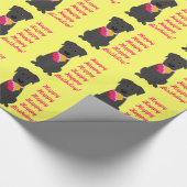 Happy Birthday Black Lab Dog Wrapping Paper Cadeaupapier (Hoek)