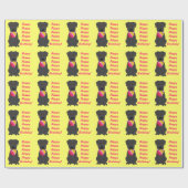 Happy Birthday Black Lab Dog Wrapping Paper Cadeaupapier (Vlak)
