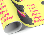 Happy Birthday Black Lab Dog Wrapping Paper Cadeaupapier (Rol Hoek)