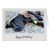Happy Birthday Black Labrador Duck Hunting Dog (Voorkant Horizontaal)