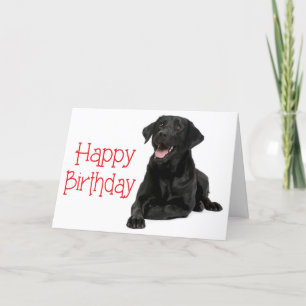 Happy Birthday Black Labrador Puppy Dog - Verse Kaart