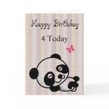 Happy Birthday Black Lila Panda Kaart