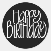 Happy Birthday Black Sticker (Voorkant)