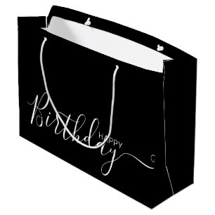 Happy Birthday Black White elegant grote cadeautas