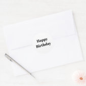 Happy Birthday Black White Minimalist Modern 2026 Ronde Sticker (Envelop)