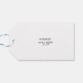 Happy Birthday Black White Modern Cadeaulabel (Achterkant Horizontaal)