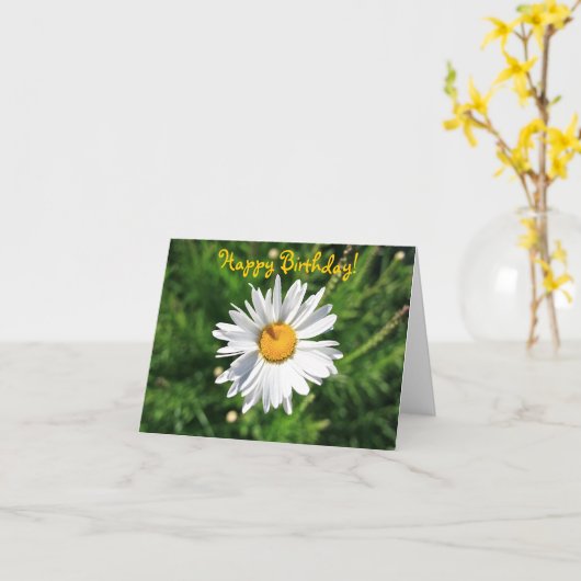 Happy Birthday, Blank Daisy Kaart (Gele Bloem)