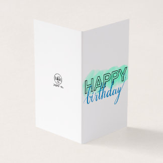 Happy Birthday Blauw en Groen Gevouwen Kaart Pack