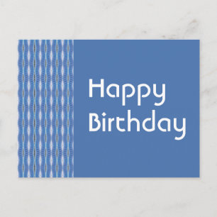 Happy Birthday blauw patroon Briefkaart