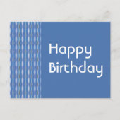 Happy Birthday blauw patroon Briefkaart (Voorkant)