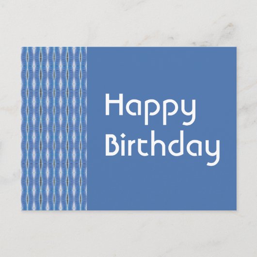 Happy Birthday blauw patroon Briefkaart (Voorkant)