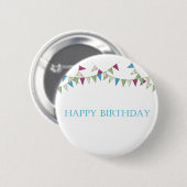 Happy Birthday - blauw Ronde Button 5,7 Cm (Voorkant /achterkant)