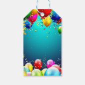 Happy Birthday - blauwe gekleurde ballonnen - Aanp Cadeaulabel (Achterkant)