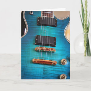 Happy Birthday - Blauwe gitaar Body Kaart