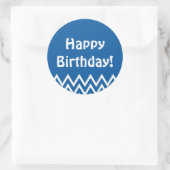 Happy Birthday - Blauwe Ronde Sticker (Tas)