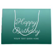 Happy Birthday Blauwgroen aangepaste Sjabloon typo Groot Cadeauzakje (Voorkant)
