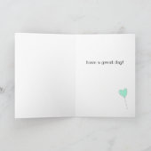 Happy Birthday - Blauwgroen hartverwarmingsballon Kaart (Binnen)