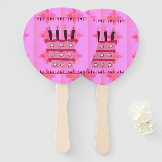 Happy Birthday Blijf gebukt Handwaaier (Voorkant en achterkant)