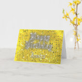 Happy Birthday Bling Geel Wenskaart Kaart (Gele Bloem)