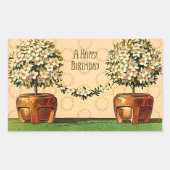 Happy Birthday  Bloeipotten Sticker (Voorkant)