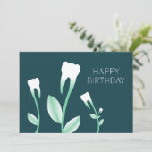 HAPPY BIRTHDAY-bloeitanden Kaart (Staand voorkant)