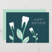 HAPPY BIRTHDAY-bloeitanden Kaart (Voorkant / Achterkant)