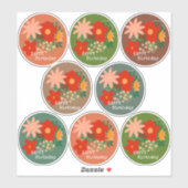 HAPPY Birthday bloemboeket stickers 6 colorways (Vel)
