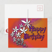 Happy Birthday - Bloemen - Briefkaart (Voorkant / Achterkant)