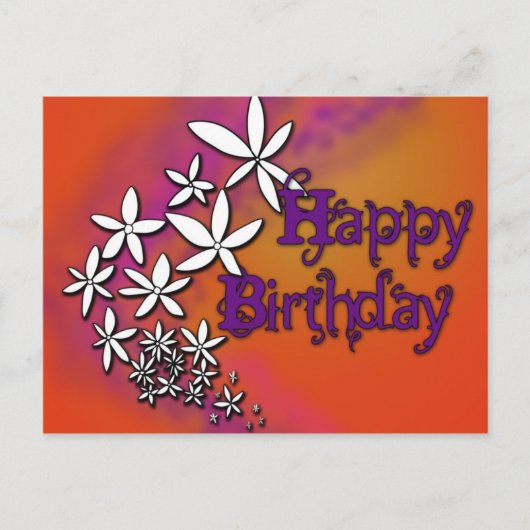 Happy Birthday - Bloemen - Briefkaart (Voorkant)